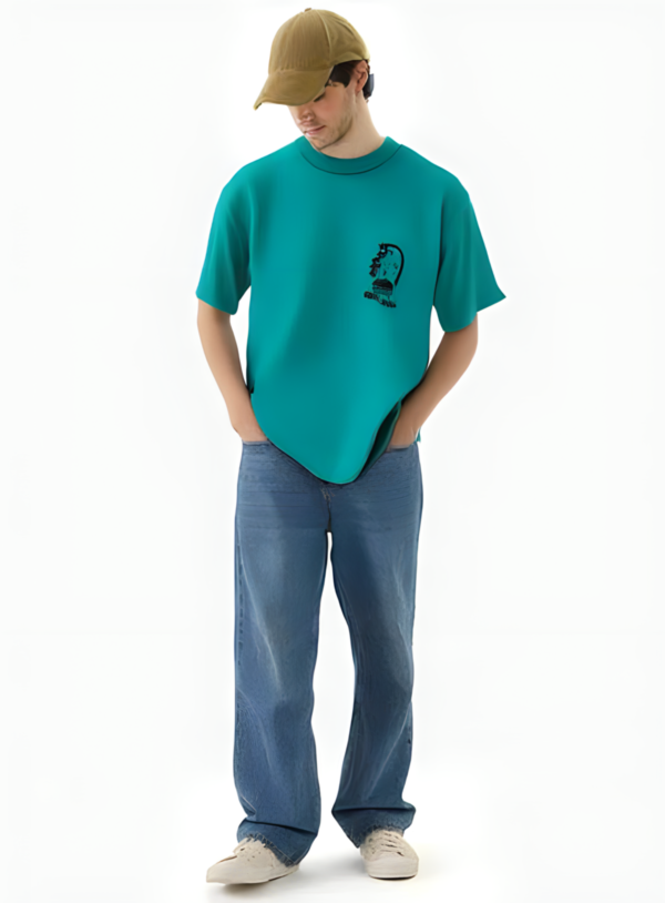 Oversized T Shirt : A rich Peacock Green