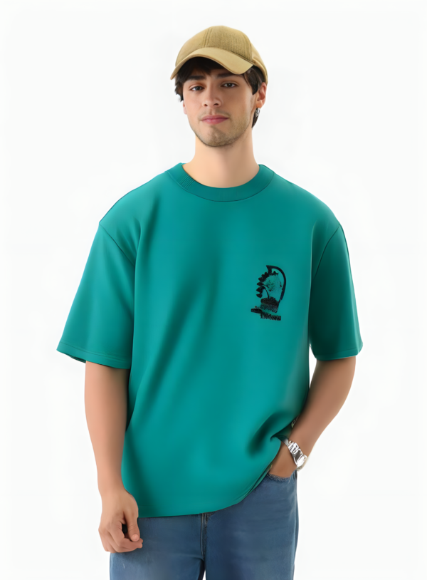 Oversized T Shirt : A rich Peacock Green